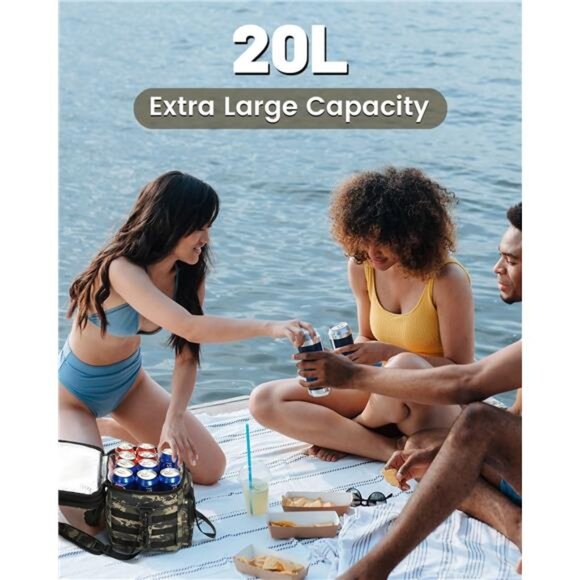 Tactical Lunch Bag,20L Large HeavyDuty Double Deck Insulated Lunch Box Leakproof - Picture 2 of 8